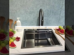 Undermount Kitchen Sink with Drainboard - Thép không gỉ