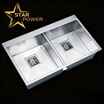 Giá tốt Bồn rửa chén đôi bằng thép không gỉ STAR POWER 304 với chậu sâu tùy chỉnh trực tuyến