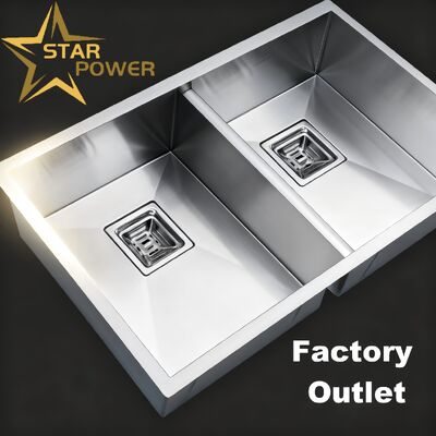 Giá tốt Bồn rửa chén đôi thủ công STAR POWER bằng thép không gỉ 304 trực tuyến
