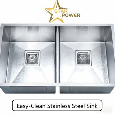 Giá tốt Bồn rửa chén đôi thủ công dày dặn cao cấp STAR POWER 304SS bằng thép không gỉ thực phẩm trực tuyến