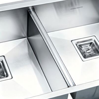 Giá tốt Bồn rửa chén đôi thủ công bằng thép không gỉ STAR POWER 304 với vòi kéo trực tuyến