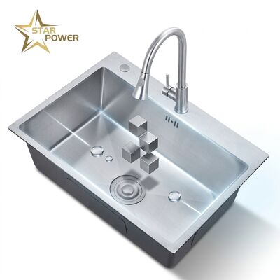 Giá tốt 24 Inch Undermount Single Bowl Kitchen Sink SUS304 18 Gauge with Nano Coating trực tuyến