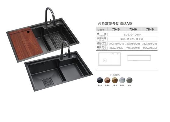 Smart Black Nano Whale Thác thác Thạch Tử đơn-Slot Honeycomb rửa bồn rửa hai bồn rửa bồn rửa bếp máy nồi lớn