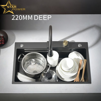 Chất thạch anh bền chống phun, chống trầy xước, dễ dàng làm sạch bồn rửa trên bàn cho nhà bếp bận rộn