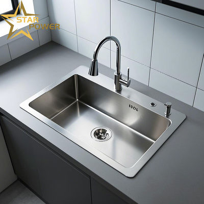 304 thép không gỉ đơn và hai bồn rửa tích hợp đậm và sâu hơn tăng hình vẽ dây