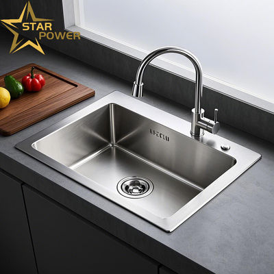Giá tốt Thép không gỉ làm bằng tay bồn rửa nhà bếp thương mại sử dụng kép trực tuyến