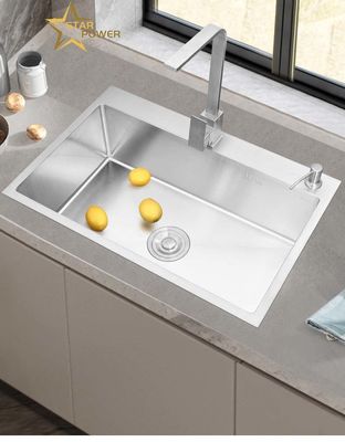Thép không gỉ bồn rửa nhà bếp gia đình tùy chỉnh trên sân khấu và ngoài sân khấu