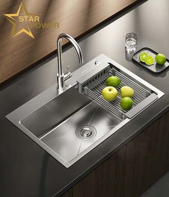 Thợ rửa nhà bếp tùy chỉnh thép không gỉ làm bằng tay bồn rửa chất lượng cao