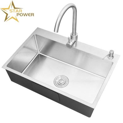 Thợ rửa nhà bếp tùy chỉnh thép không gỉ làm bằng tay bồn rửa chất lượng cao