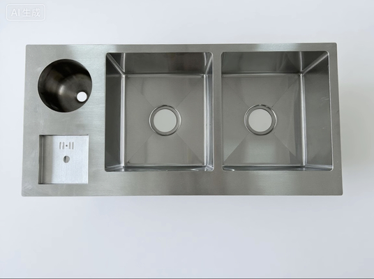 Bồn rửa chén đôi bằng thép không gỉ 304 với phụ kiện