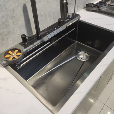 Đen thép không gỉ Đen hai bát bếp bồn rửa Undermount