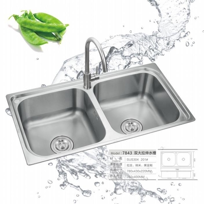 304 thép không gỉ một bát bồn rửa nhà bếp Undermount hoặc Topmount