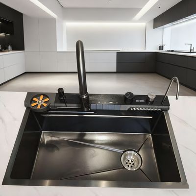 Giá tốt Nắp đặt trên / Thả xuống bồn rửa nhà bếp bồn rửa nhà bếp bằng thép không gỉ 800mm với vòi cao cung. Độ sâu bồn rửa tùy chỉnh có sẵn. trực tuyến