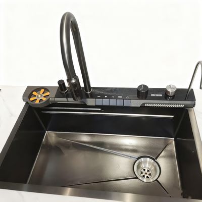 Bộ bồn rửa nhà bếp bằng thép không gỉ 800mm với vòi cao cung cho nhà bếp hiện đại