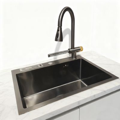 DeepMax Pro 10 inch Extra-Deep Single Bowl Thép không gỉ bồn rửa nhà bếp với bề mặt chải và đệm giảm âm thanh