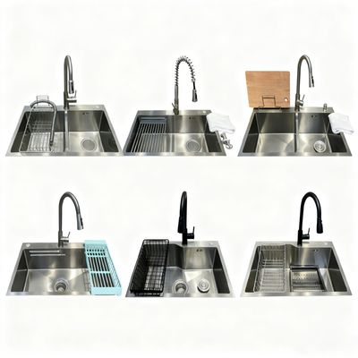 Giá tốt Sản phẩm thủ công đánh bóng chính xác 304/316 Stainless Steel Undermount Thợ rửa nhà bếp với đĩa đơn hoặc hai trực tuyến
