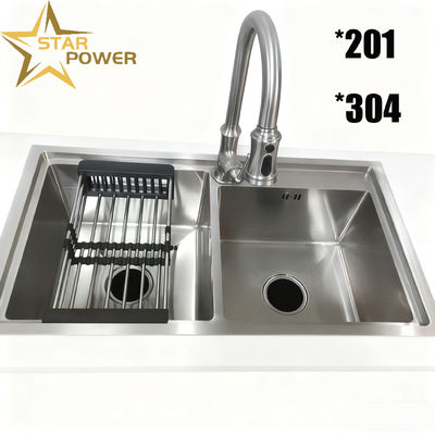 Giá tốt Máy rửa nhà bếp bằng thép không gỉ được làm bằng tay với bồn rửa đơn hoặc hai trực tuyến
