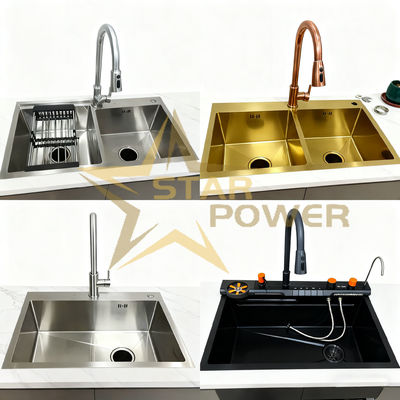 Giá tốt Ưu tiên 304/316 thép không gỉ bồn rửa nhà bếp với 250-300mm Bowl Depth và 1.2-2.0mm Panel Thickness trực tuyến