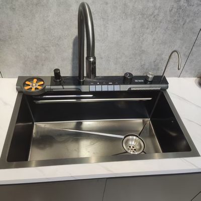 Giá tốt Sản phẩm thủ công 304/316 thép không gỉ bồn rửa nhà bếp đĩa đơn với kệ thoát nước kéo ra trực tuyến