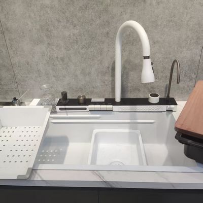 Máy rửa nhà bếp bằng thép không gỉ bằng tay với loại thực phẩm 304/316 thép không gỉ 250-300mm Độ sâu bát và độ dày bảng 1.2-2.0mm