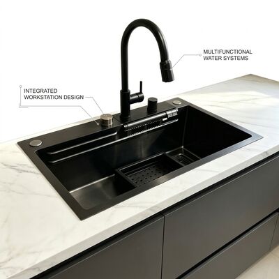 Giá tốt SUS304 Stainless Steel Double Bowl Cuisine Sink Đẹp Đặt trên 700mm 10 inch Thủy lưu sâu trực tuyến
