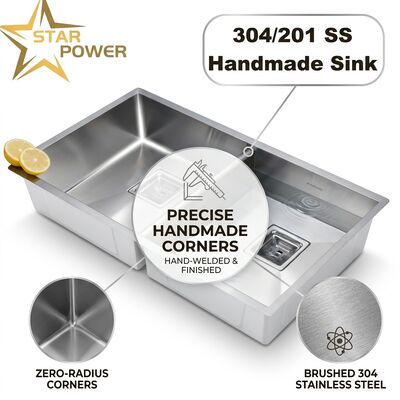 Giá tốt Hộp bồn rửa nhà bếp hầm rửa nhà bếp loại thực phẩm 304 SS Hộp bồn rửa nhà bếp đĩa đơn được đánh răng Hộp bồn rửa 900mm 250mm Độ sâu bồn rửa tùy chỉnh có sẵn trực tuyến