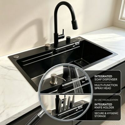 Giá tốt Chậu rửa bát âm bàn 304 Thép không gỉ Chậu rửa bát đơn Chậu rửa bát âm bàn 600mm Bồn sâu 9 inch | Độ sâu bồn tùy chỉnh có sẵn | Độ dày thép tùy chỉnh có sẵn trực tuyến