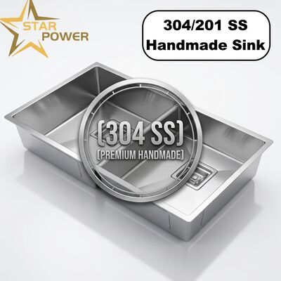 Giá tốt Chậu rửa bát đôi 18-Gauge 304 SS Chậu rửa siêu sâu 1000mm 300mm gắn trên được đánh bóng trực tuyến