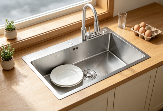 Giá tốt 18-Gauge 304 SS Thợ rửa nhà bếp đơn chén được đánh răng dưới mặt đất 1000mm 300mm bồn rửa sâu hơn trực tuyến