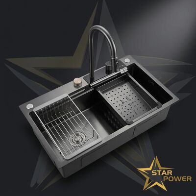 Giá tốt SUS304 Stainless Steel Double Bowl Cuisine Sink Đẹp Đặt trên 700mm 10 inch Thủy lưu sâu trực tuyến