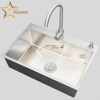 Giá tốt 304 thép không gỉ hai bát bếp bồn rửa với Nano-bọc kết thúc và 9-inch sâu bồn rửa trực tuyến