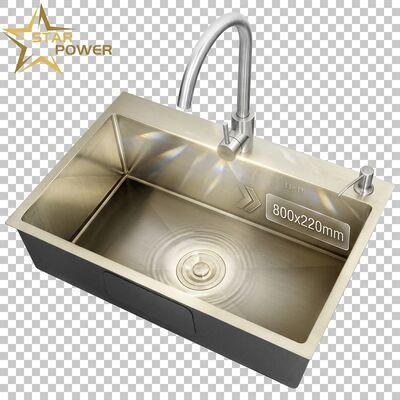 Giá tốt Chậu rửa bát âm bàn bằng thép không gỉ 316 mạ crom, 800mm x 220mm sâu, một hố trực tuyến