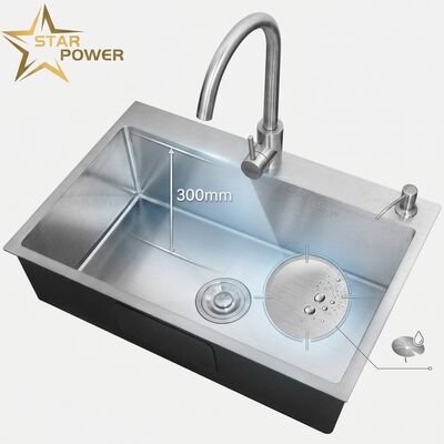 Giá tốt Cây rửa nhà bếp 18 thước 304 SS Tương đương hai bát bếp rửa nhà bếp phủ lớp phủ nano 1000mm 300mm Thêm sâu bồn rửa. trực tuyến