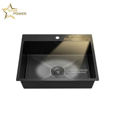 Giá tốt Đen Nano phủ 304 thép không gỉ bồn rửa nhà bếp, Undermount Double Bowl, cắt bảng phụ kiện Kit trực tuyến