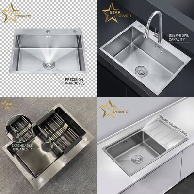 Giá tốt 304 Stainless Steel Undermount Bar Prep Kitchen Sink 15x15 Inch, thương mại lớp 18 Gauge, nhanh chóng thoát nước X Groove trực tuyến