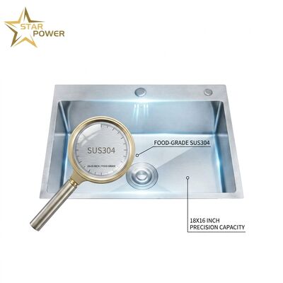 Giá tốt 304 thép không gỉ Đảo bếp Prep bồn rửa 18x16 Inch Undermount, thương mại cấp độ thực phẩm một bồn rửa thêm sâu trực tuyến