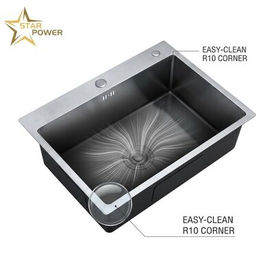 Giá tốt 16 Gauge 304 Stainless Steel Deep Single Bowl Drop-in Kitchen Sink 30x18 Inch, 10 Inch Basin Depth, Finish được đánh chải trực tuyến