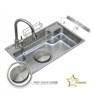 Giá tốt Chậu rửa bát mặt trước kiểu nông trại 33x22 inch, thép không gỉ 304, làm thủ công, bồn đơn, lòng chậu sâu 16 gauge trực tuyến