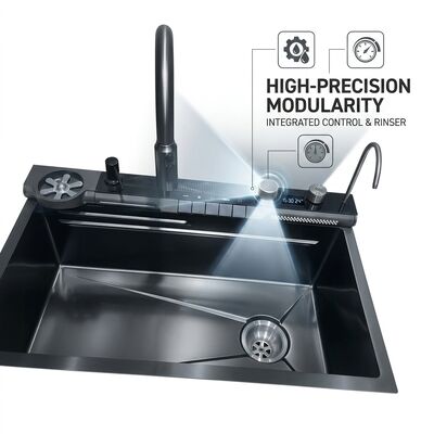 Giá tốt 33x22 Inch Undermount Double Bowl Cuisine Sink 304 Stainless Steel 18 Gauge PVD Gunmetal Finish trực tuyến