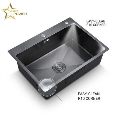 Giá tốt 16 Gauge 304 Stainless Steel Double Bowl Kitchen Sink Drop-in 33x22 Inch 9 Inch Deep Basin Brushed Finish trực tuyến