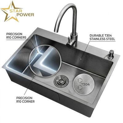 Giá tốt Round 15 Inch Bar Prep Sink SUS304 Handmade 22 Gauge Single Bowl Undermount online
