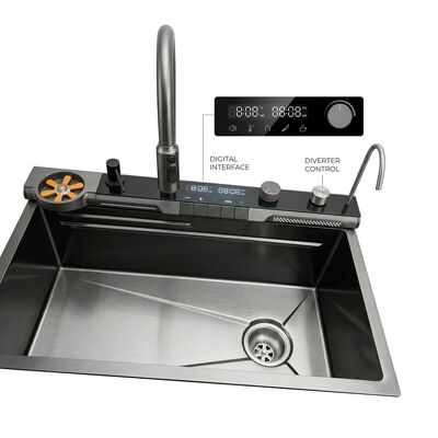 Giá tốt RV 24 Inch Drop-In Kitchen Sink SUS304 with Tempered Glass Cover Single Bowl trực tuyến