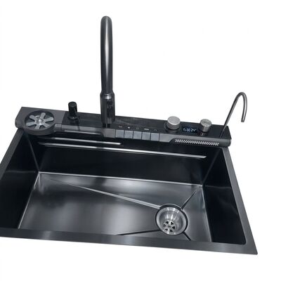 Giá tốt PVD Gunmetal 33x22 Undermount Double Bowl Kitchen Sink SUS304 Handmade 18 Gauge trực tuyến