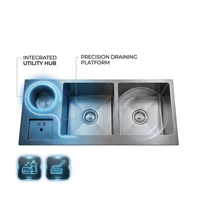Giá tốt 36 Inch PVD Gold Single Bowl Farmhouse Workstation Kitchen Sink SUS304 16 Gauge trực tuyến