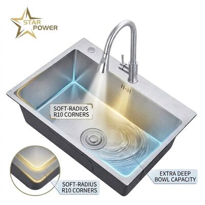 Giá tốt 25 Inch Laundry Utility Sink SUS304 20 Gauge Deep Basin with Faucet Assembly trực tuyến